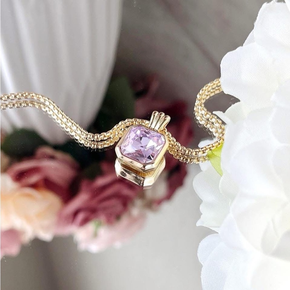 Park Lane “ORCHID” Gold and Purple Pendant Necklace - Picture 5 of 16
